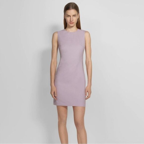 Theory Wool Stretch Power Sheath Sleeveless Dress in Wisteria 10 - Picture 1 of 12